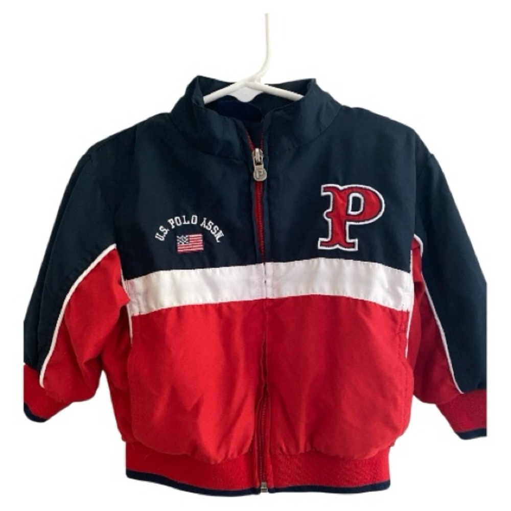 U.S. Polo Assn. Navy and Red Zip-up Jacket 18M